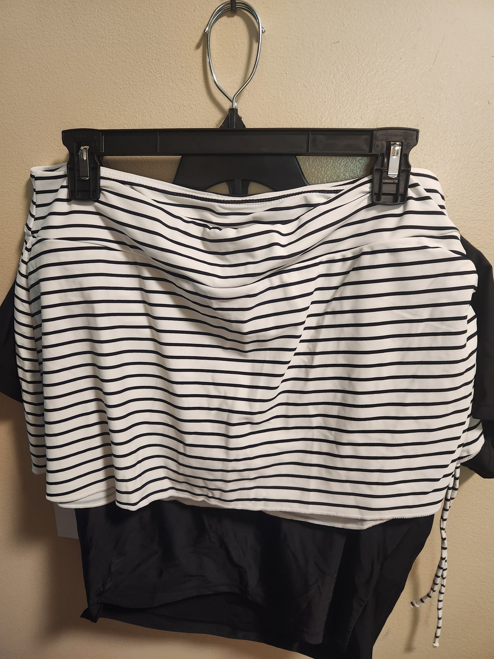 Women’s Black Swim Crop Top and stripe skirt - Picture 7 of 7